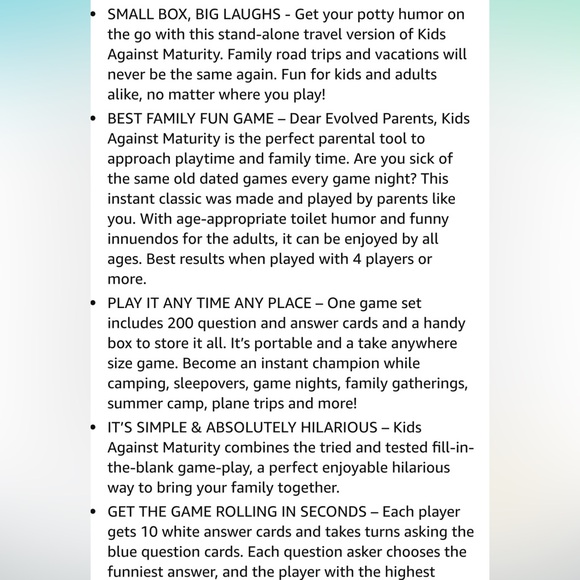 Kids Against Maturity Card Game - Picture 7 of 7